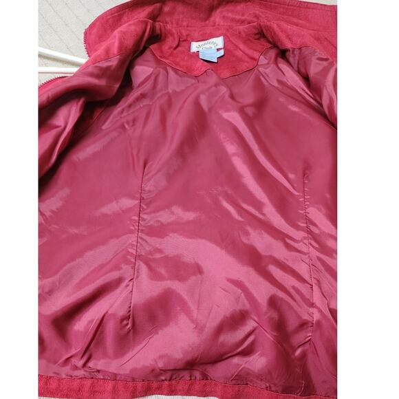 Monterey VTG Red  Golf Vest Vegan Suede Golf Vest Lightweight Full Zip Women's S - Picture 9 of 9